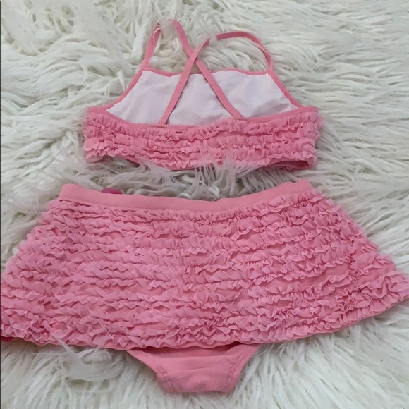 3 pc Hanna Andersson ruffle tankini & rash guard - Picture 3 of 9